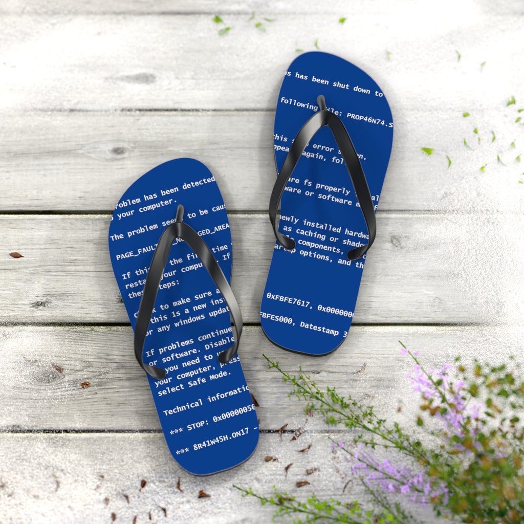 BSoD (Blue Screen of Death) Flip Flops