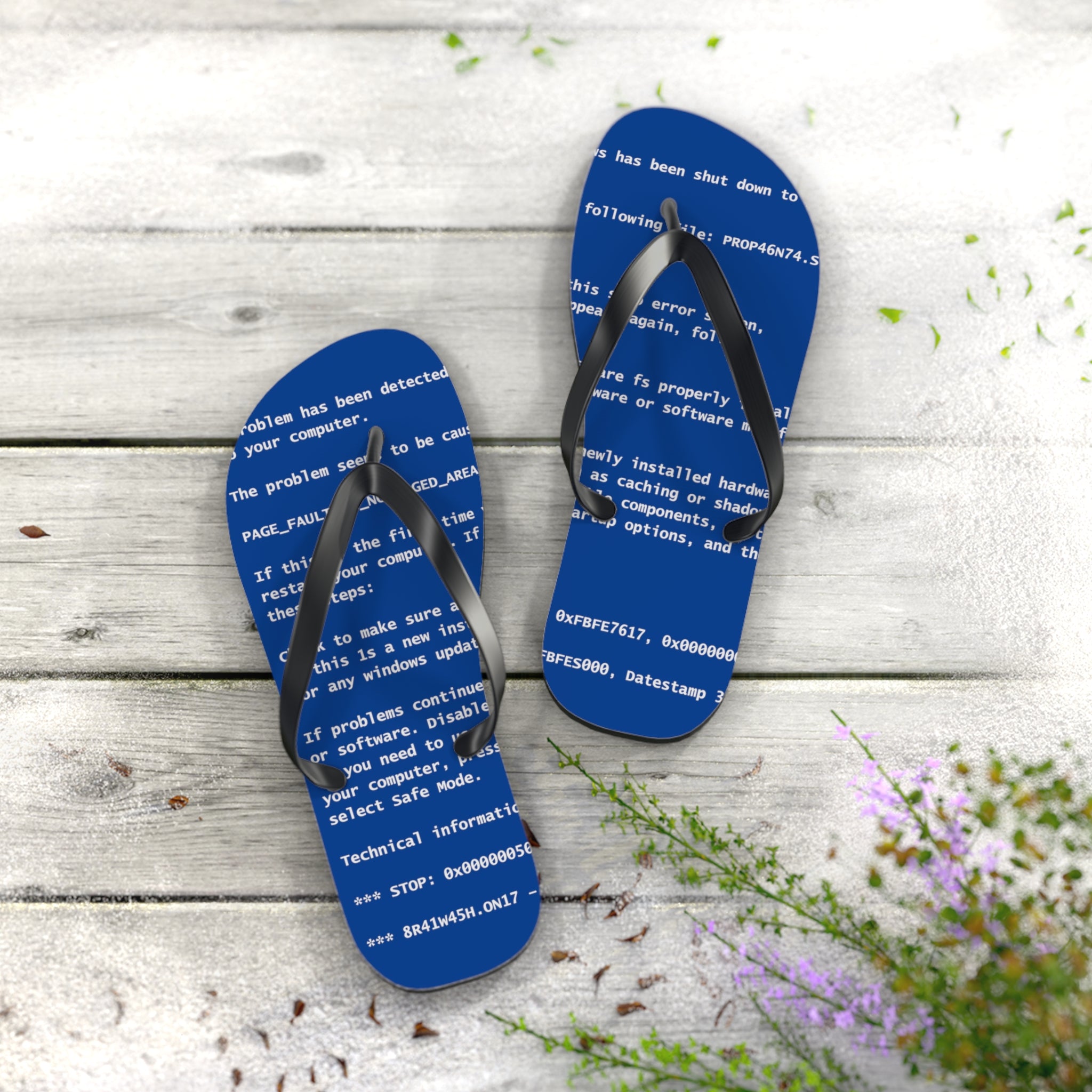 BSoD (Blue Screen of Death) Flip Flops