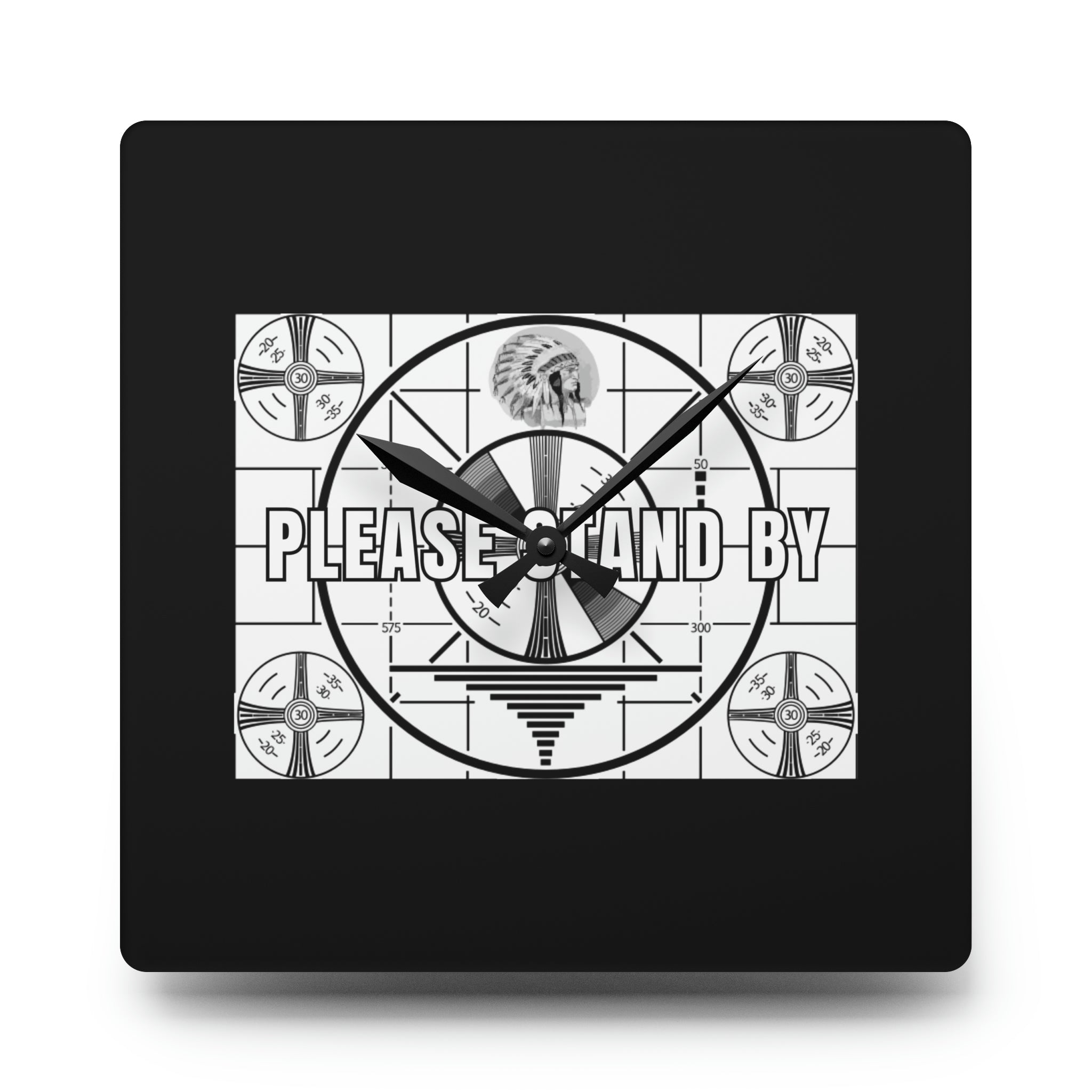 Please Stand By Test Pattern Wall Clock
