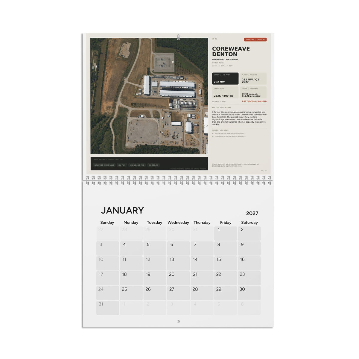AI Data Centers 2027 Wall Calendar