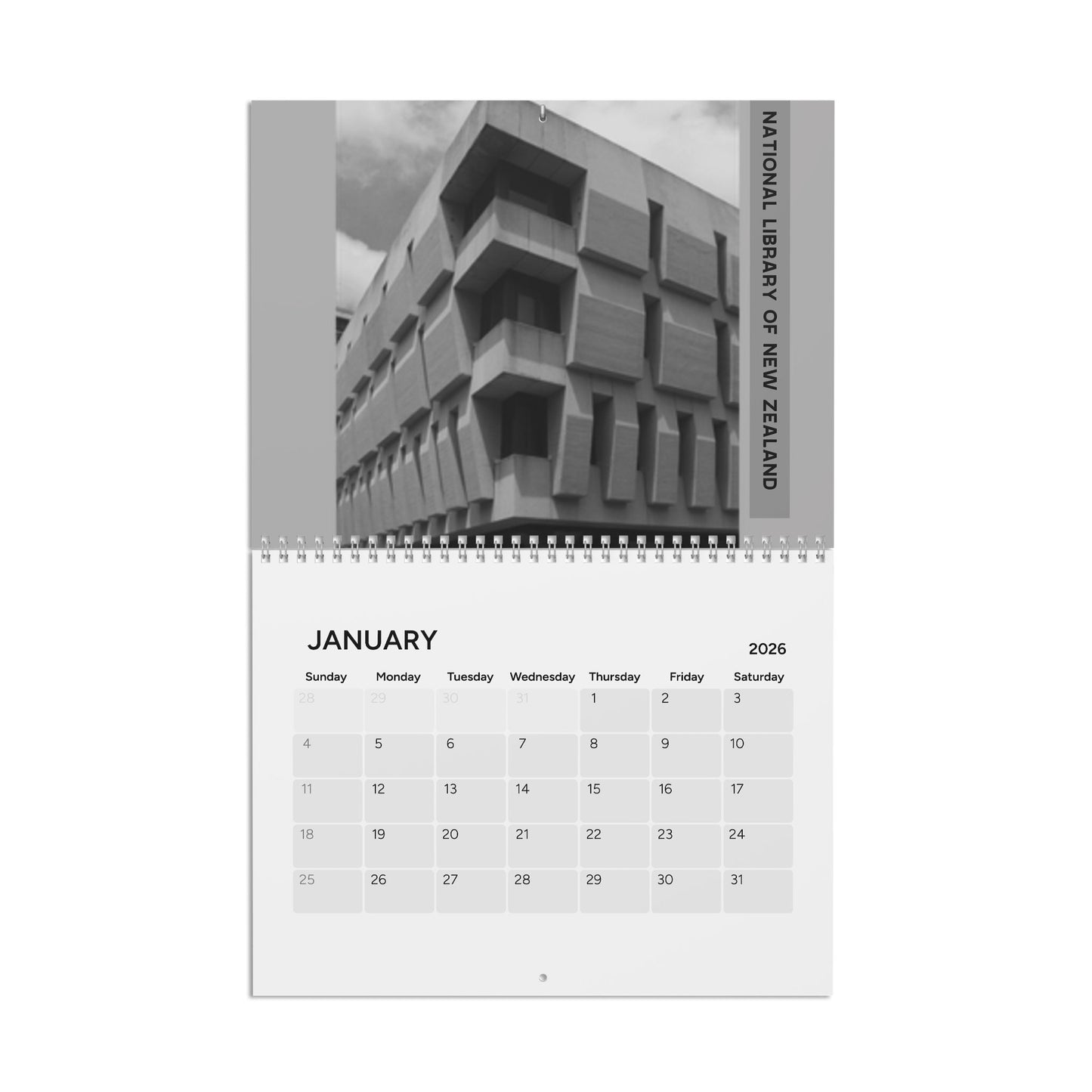 Brutalist Structures Of The World 2026 Wall Calendar
