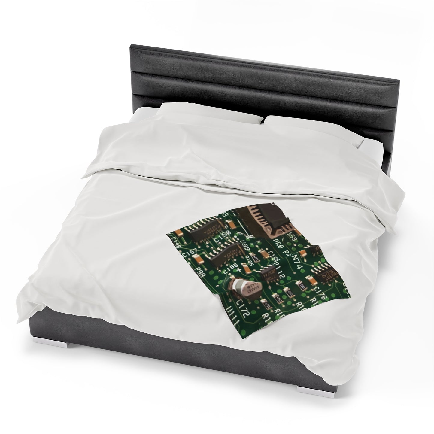 Circuitboard Velveteen Plush Throw Blanket