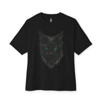Matrix Eyed Black Cat Oversized Tee
