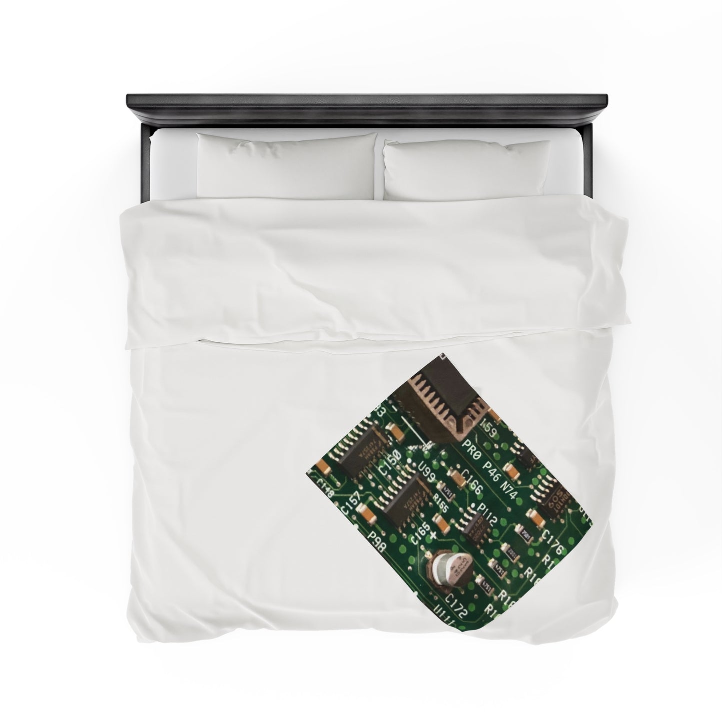 Circuitboard Velveteen Plush Throw Blanket