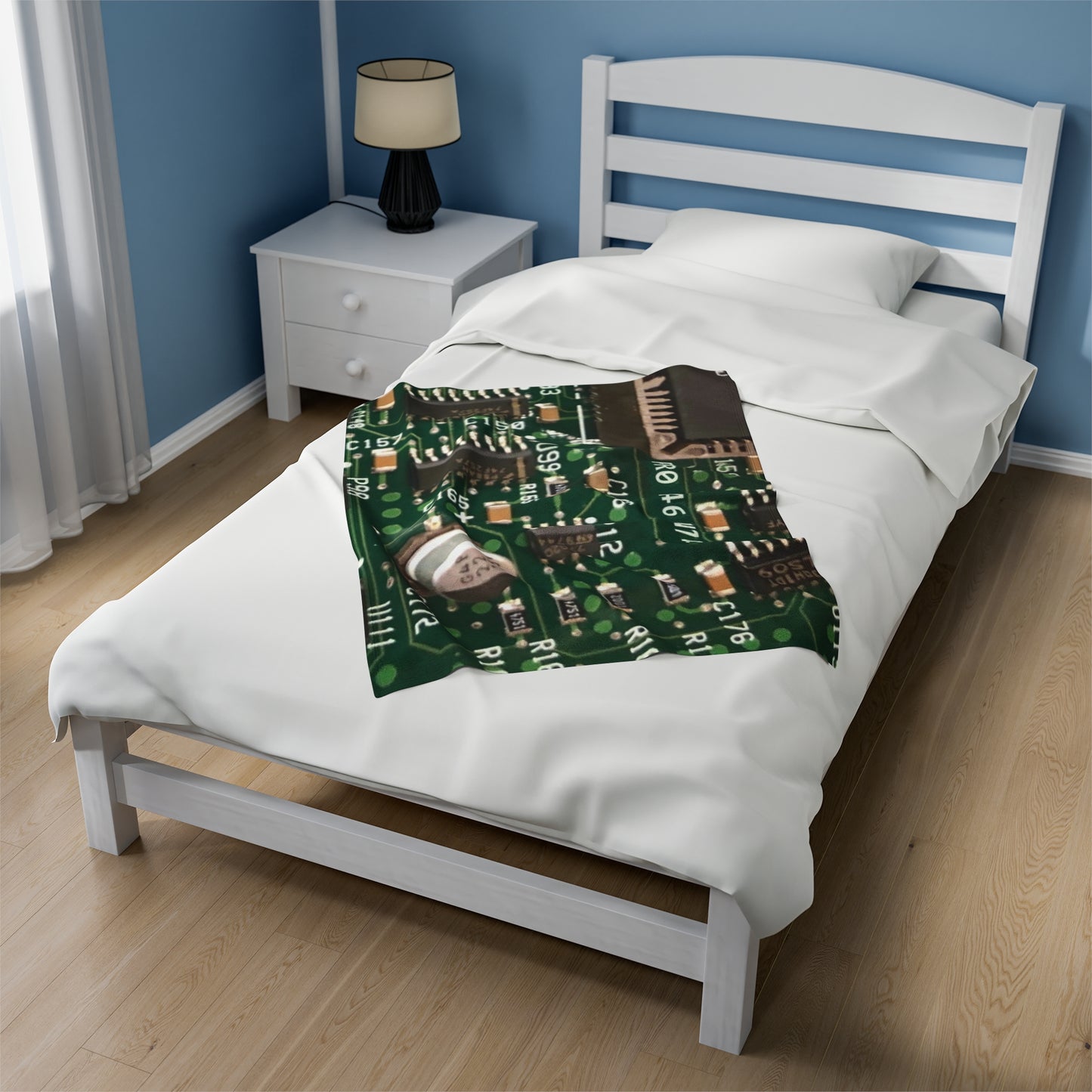 Circuitboard Velveteen Plush Throw Blanket