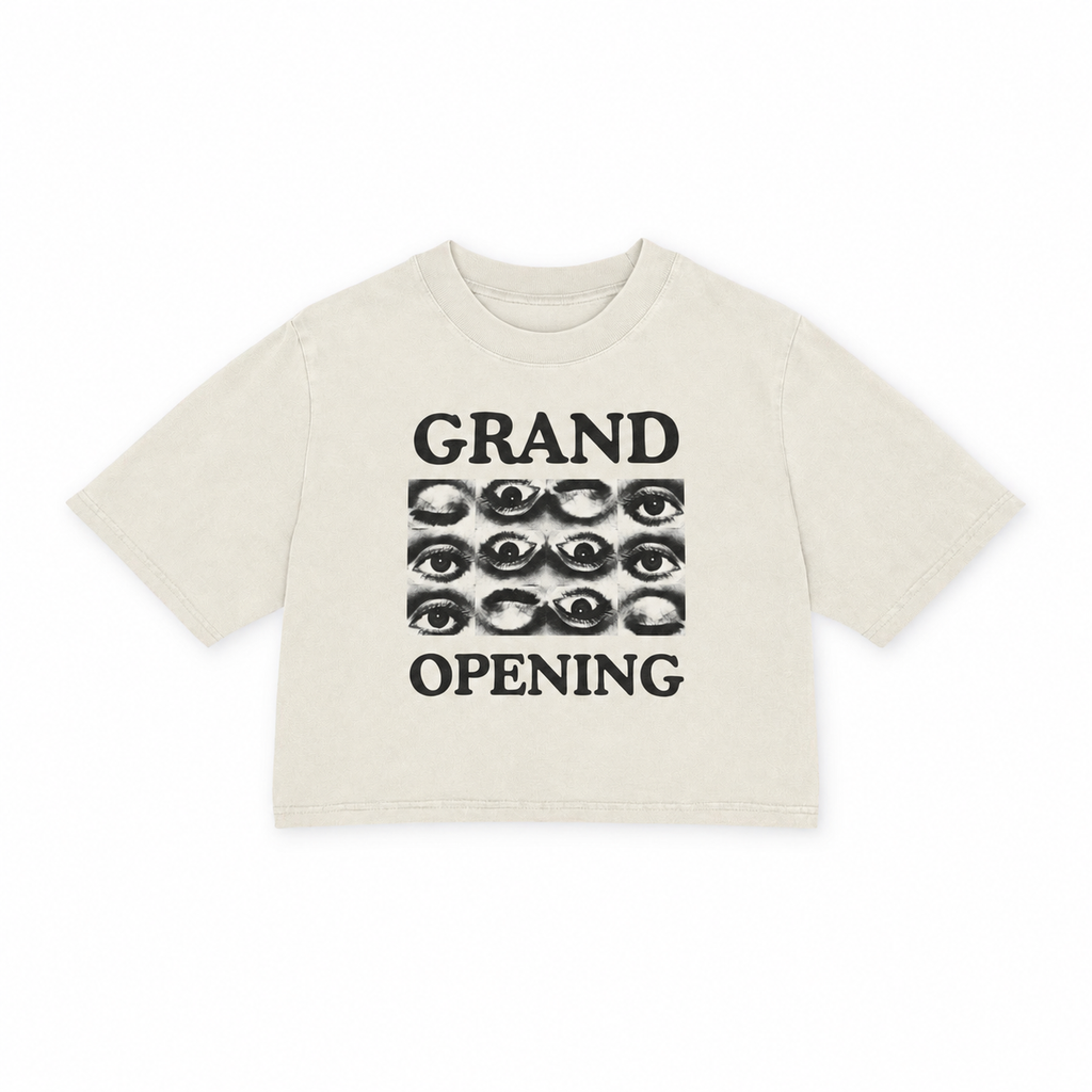 Grand Opening Heavy Faded Crop Tee