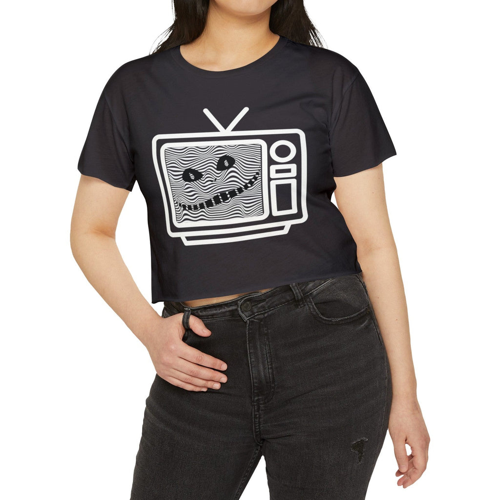 Cursed TV Crop Top Baby Tee