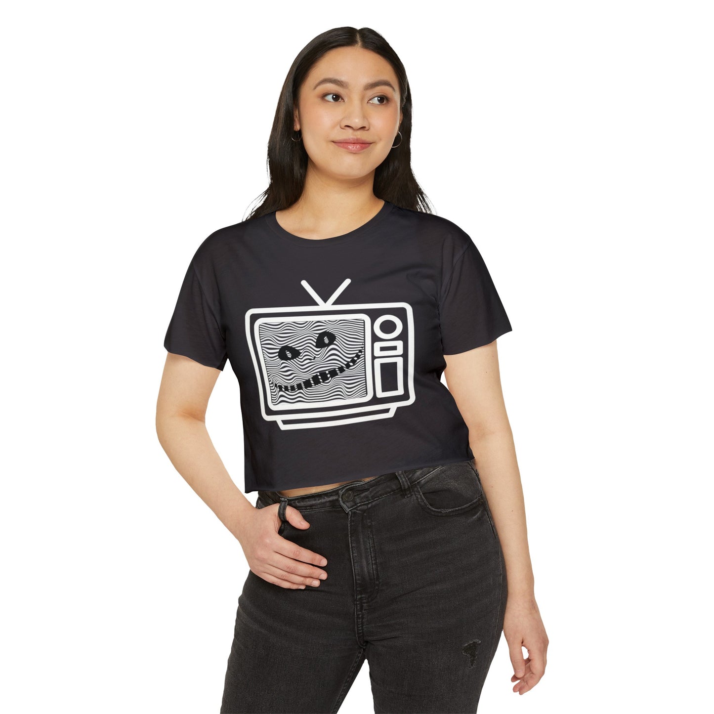 Cursed TV Crop Top Baby Tee