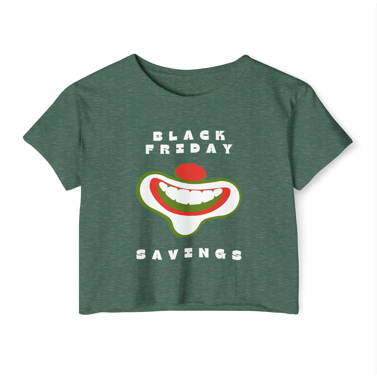 Black Friday (Coupon Clown Grin) Baby Tee Crop Top