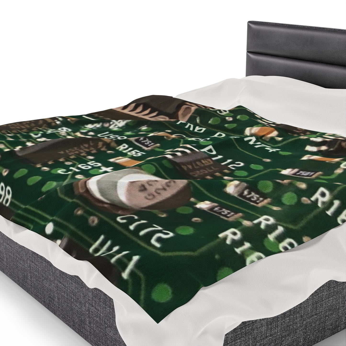 Circuitboard Velveteen Plush Throw Blanket