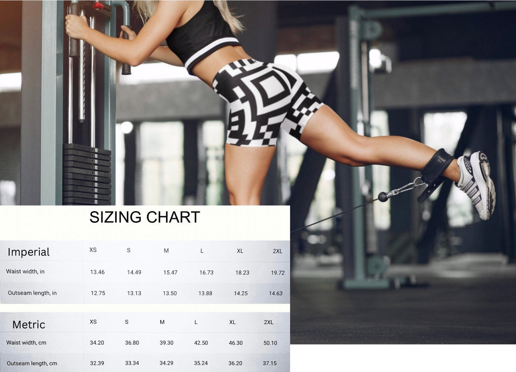 QR Print Biker Shorts