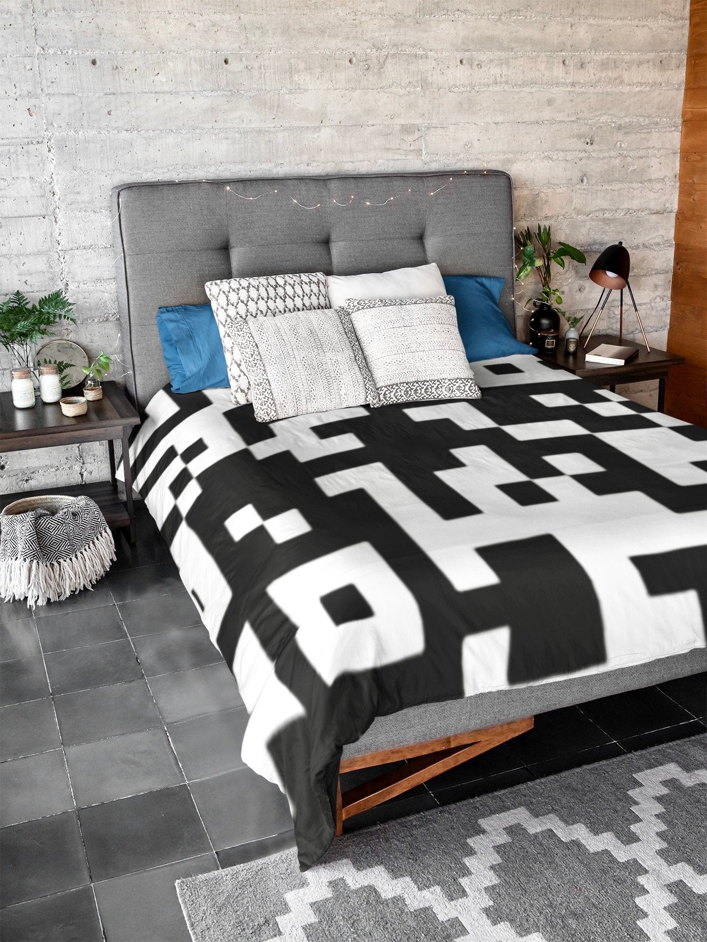 QR Print Duvet Cover