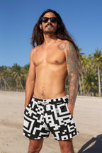 QR Print Swim Shorts