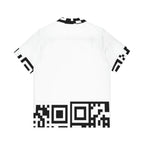 QR Print Oversized Button Down Shirt