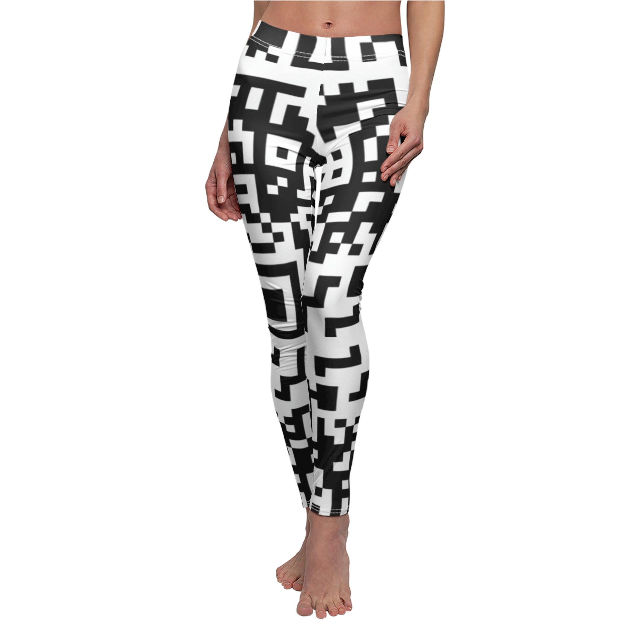 QR Print Yoga Pants