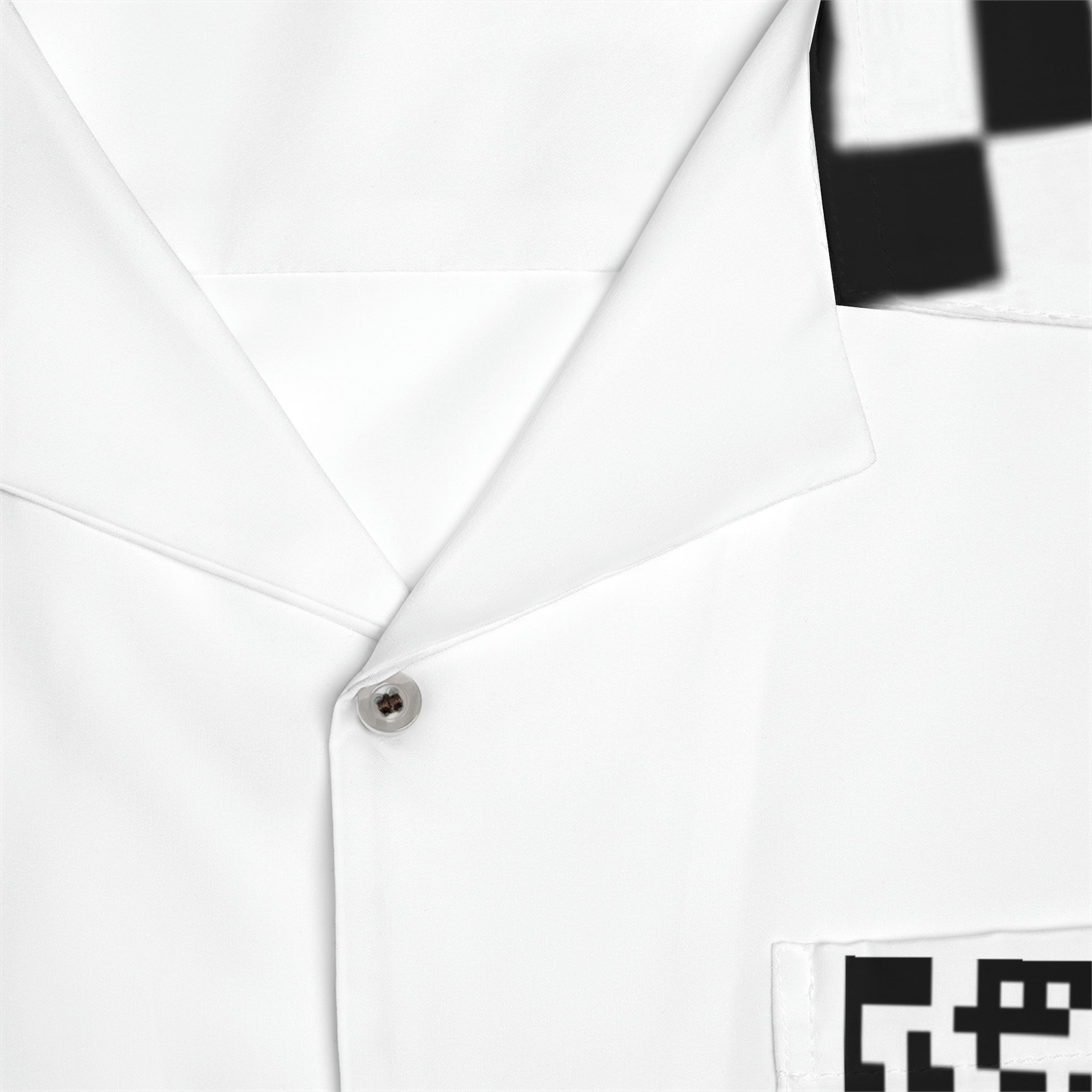 QR Print Oversized Button Down Shirt