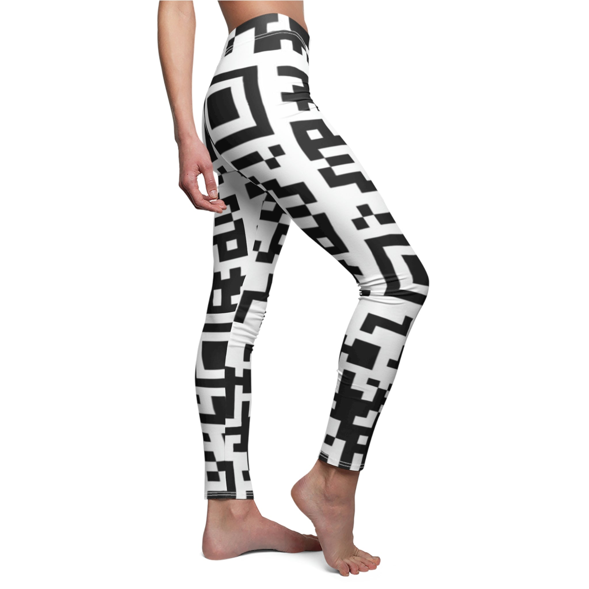 QR Print Yoga Pants
