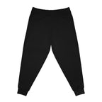 QR Print Side Stripe Black Joggers