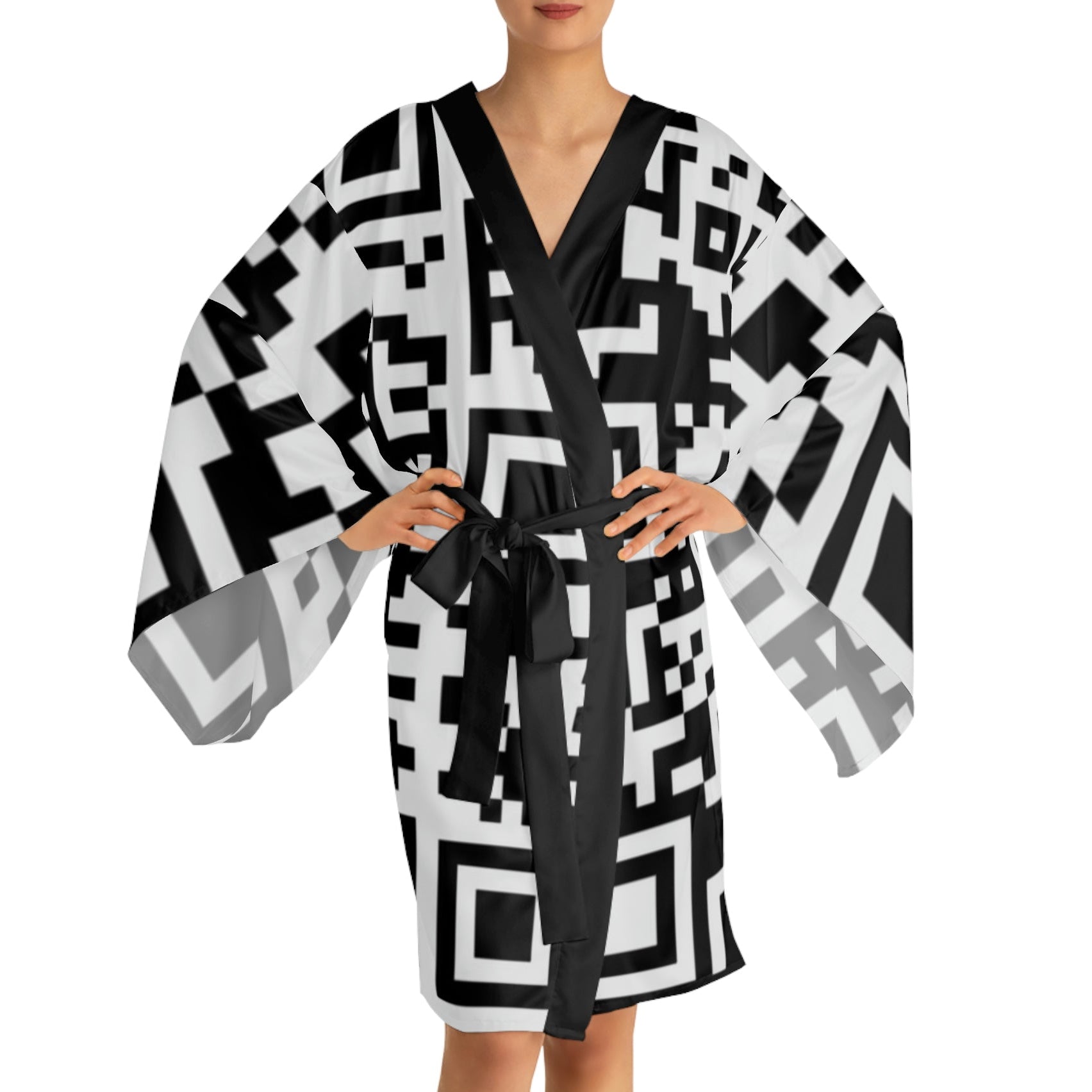 QR Print Kimono