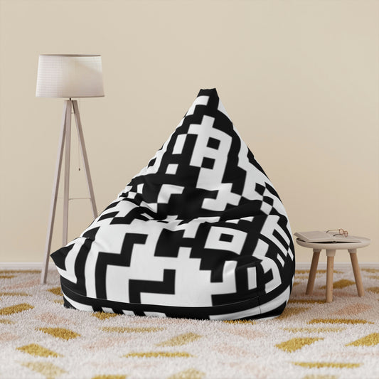 QR Print Pattern Bean Bag Chair Cover