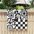QR Print Checkered Pashmina