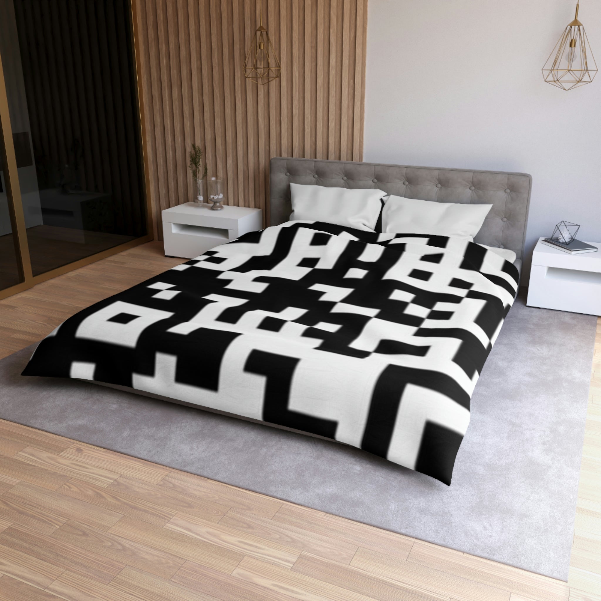 QR Print Duvet Cover