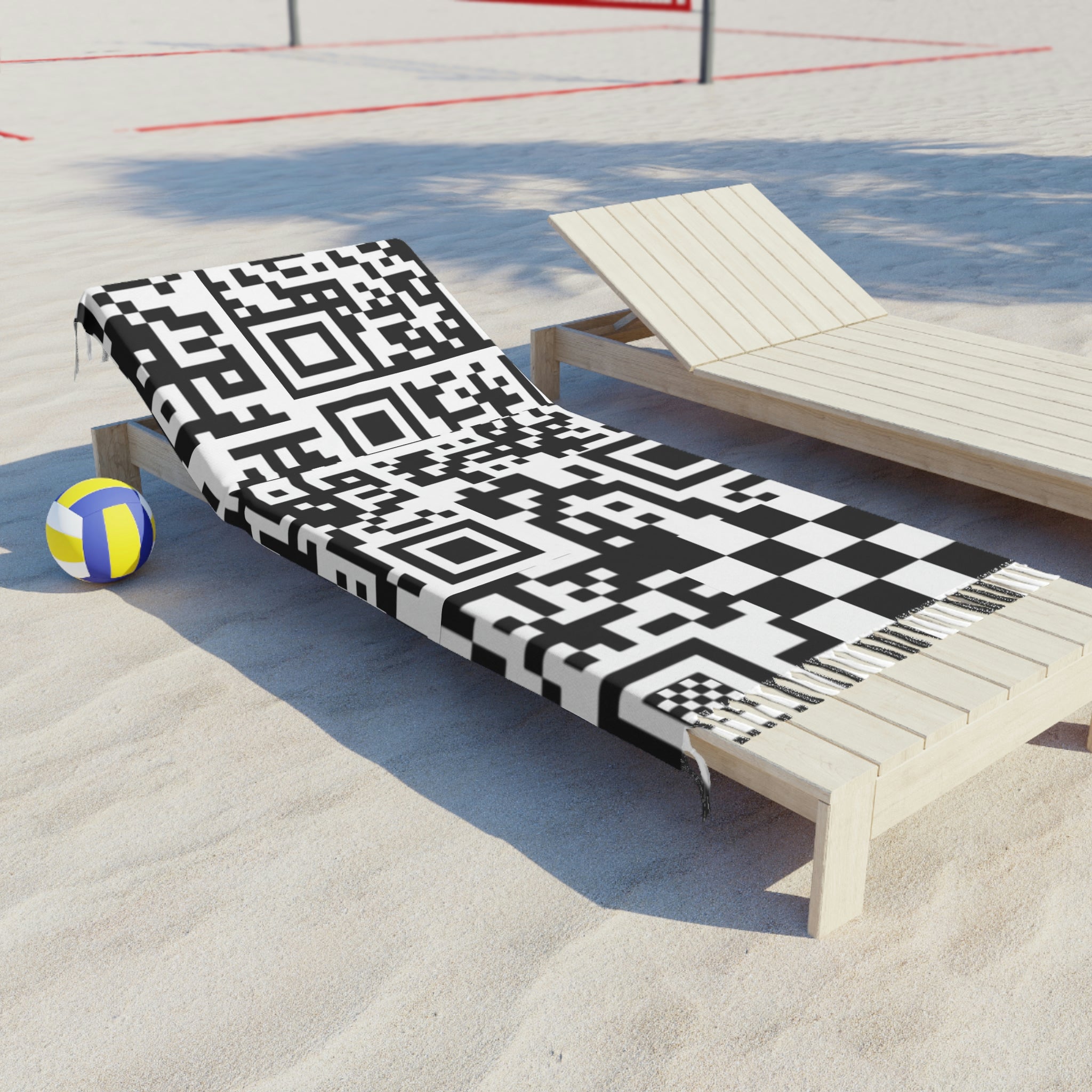 QR Print Checkered Pashmina