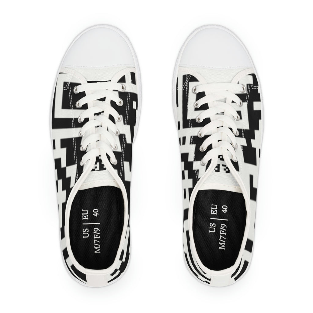 Women's QR Print Low Top Sneakers