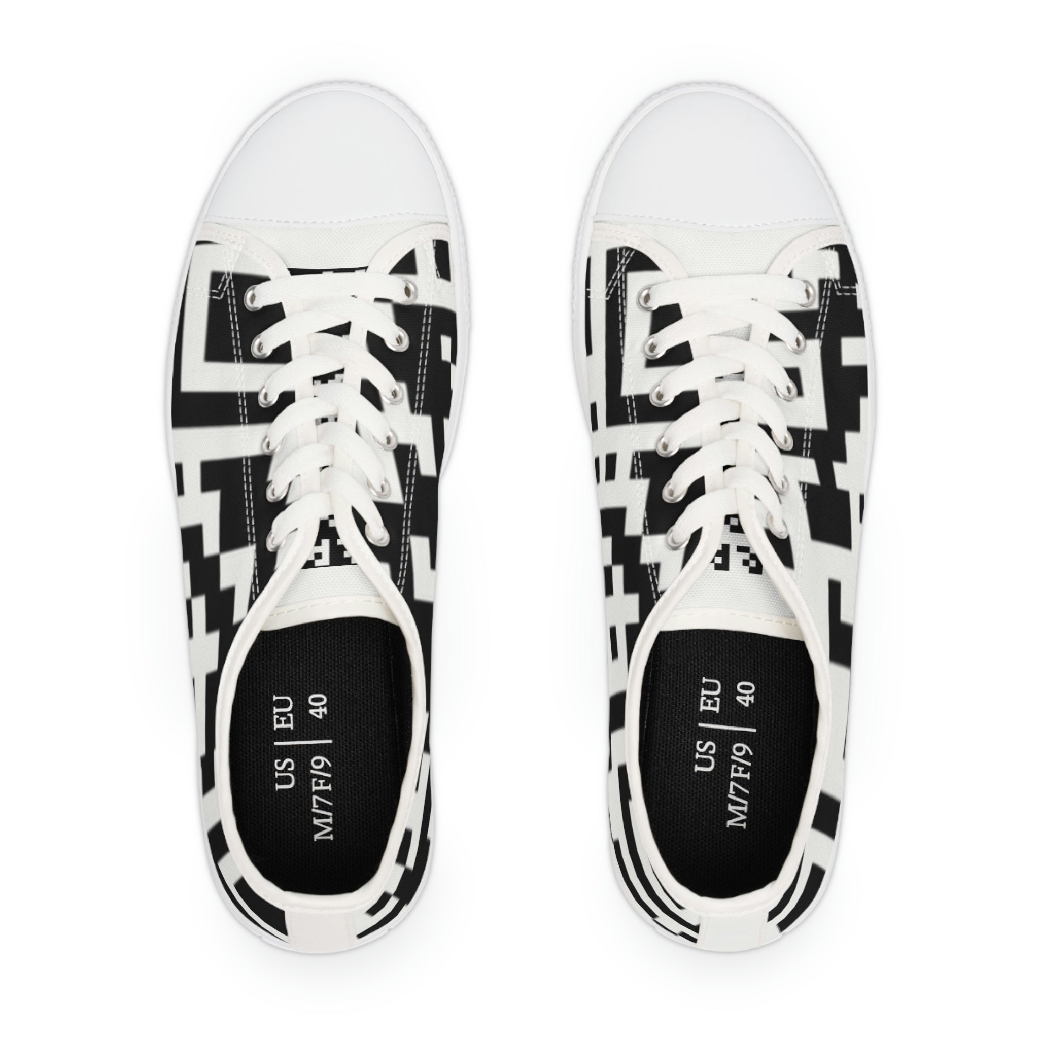 Women's QR Print Low Top Sneakers