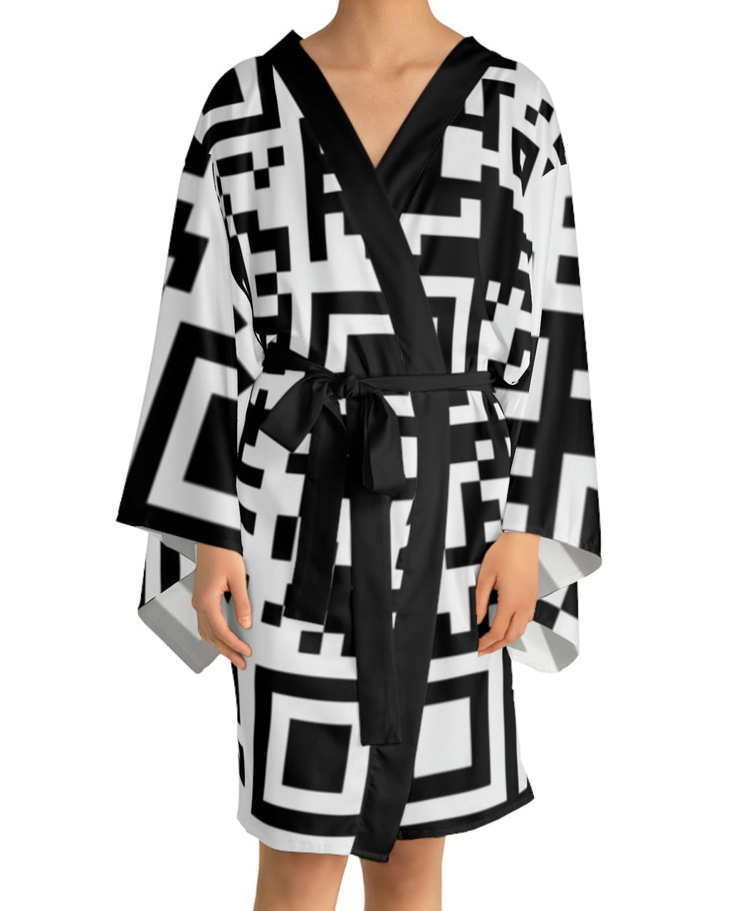 QR Print Kimono