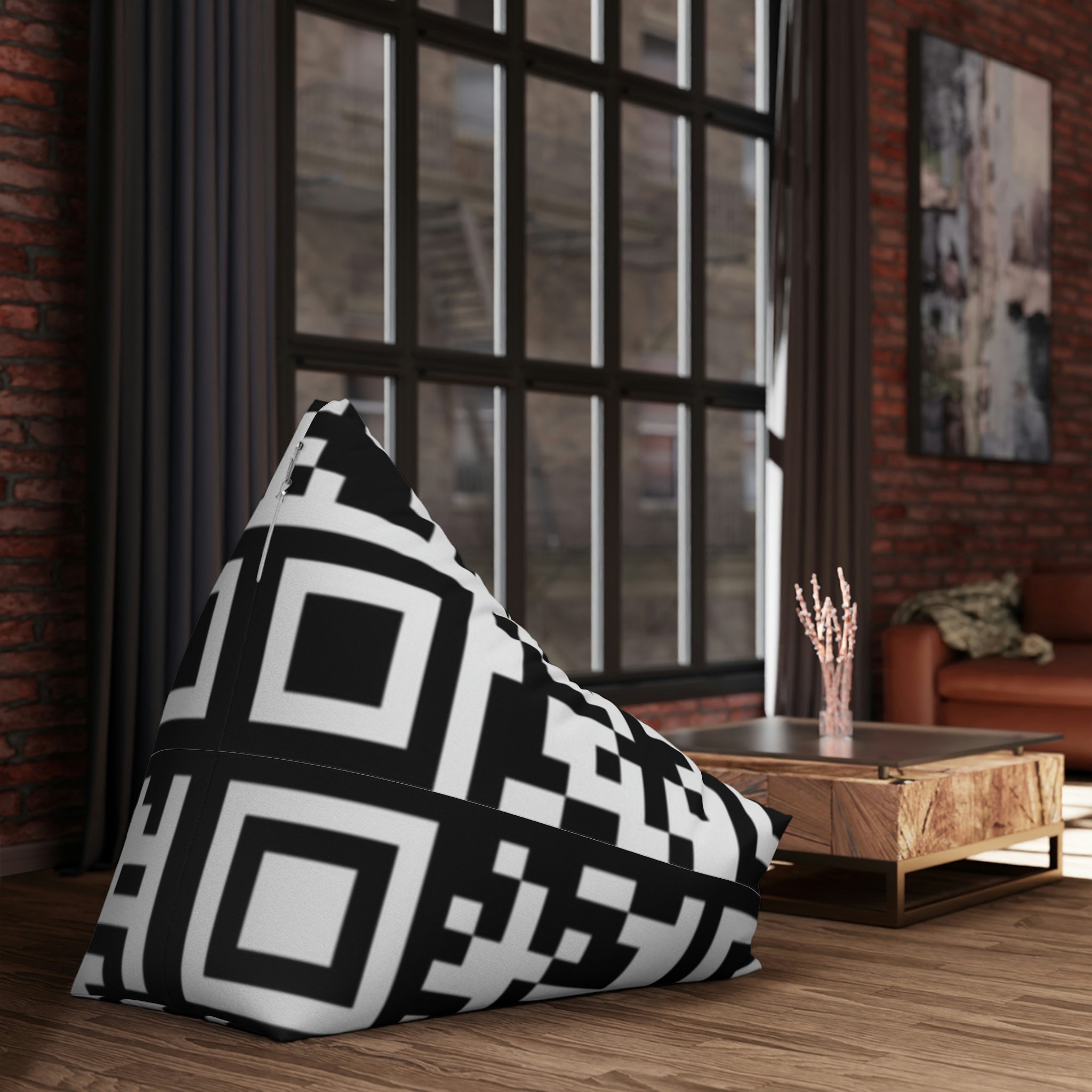 QR Print Bean Bag Chair Cover