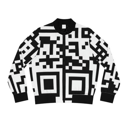 Women's QR Print Bomber Jacket